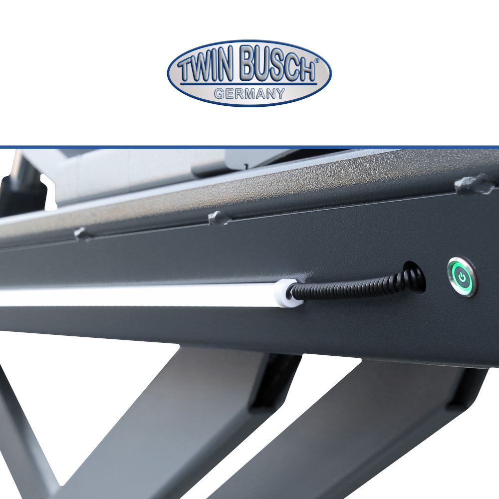 Twin Busch MOT Scissor Lift 5.0t Flush Mounted with Play Detector TWSA-50U-400-G view 5