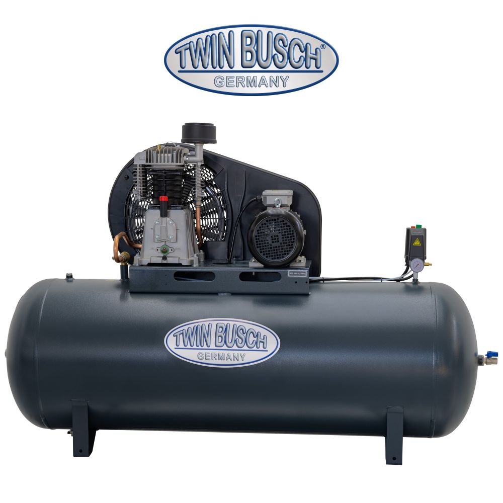 Twin Busch Air Compressor 500 Litre 11 Bar 400V TWKL-500-11/2