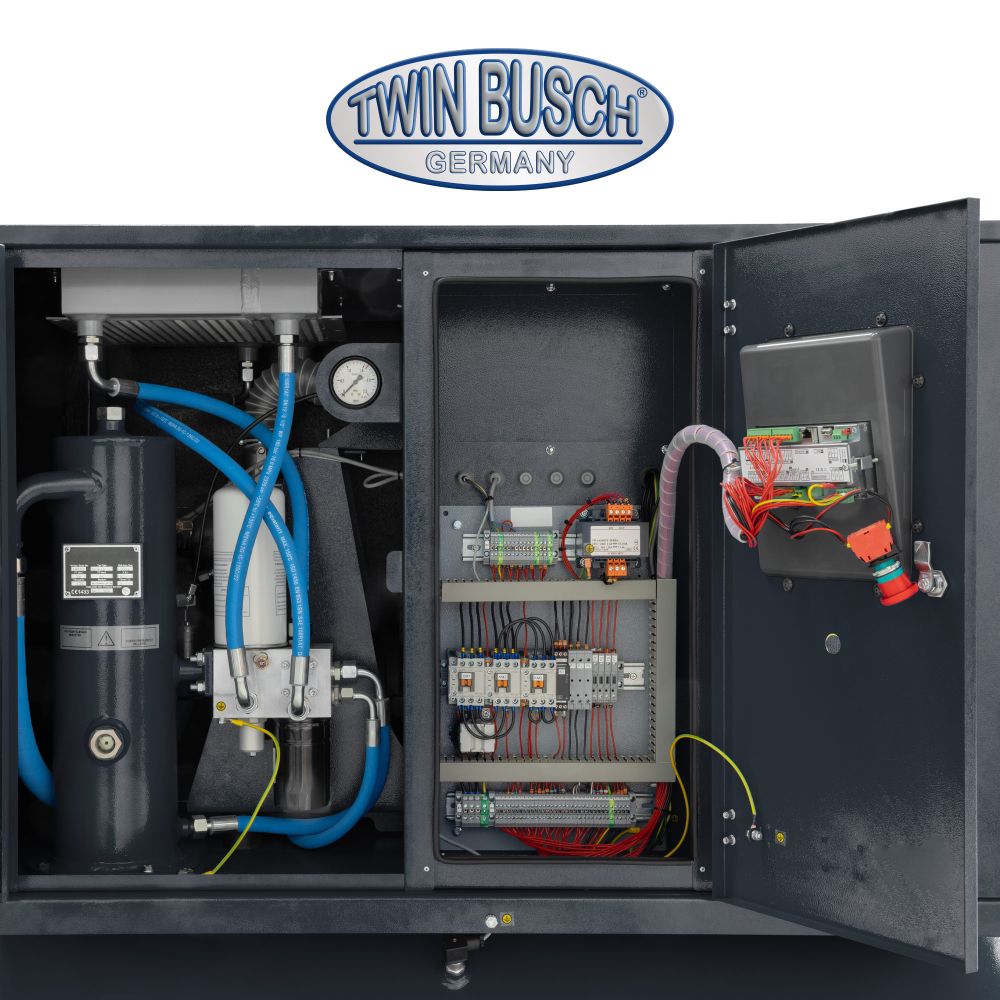Twin Busch Screw Compressor 500 Litre 7.5kW TWKL-500S view 5