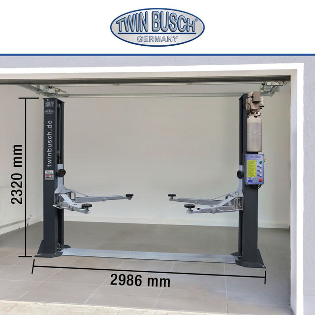 Twin Busch 2 Post Lift 4.2t Garage Model Low Ceiling TW242GE-230-G