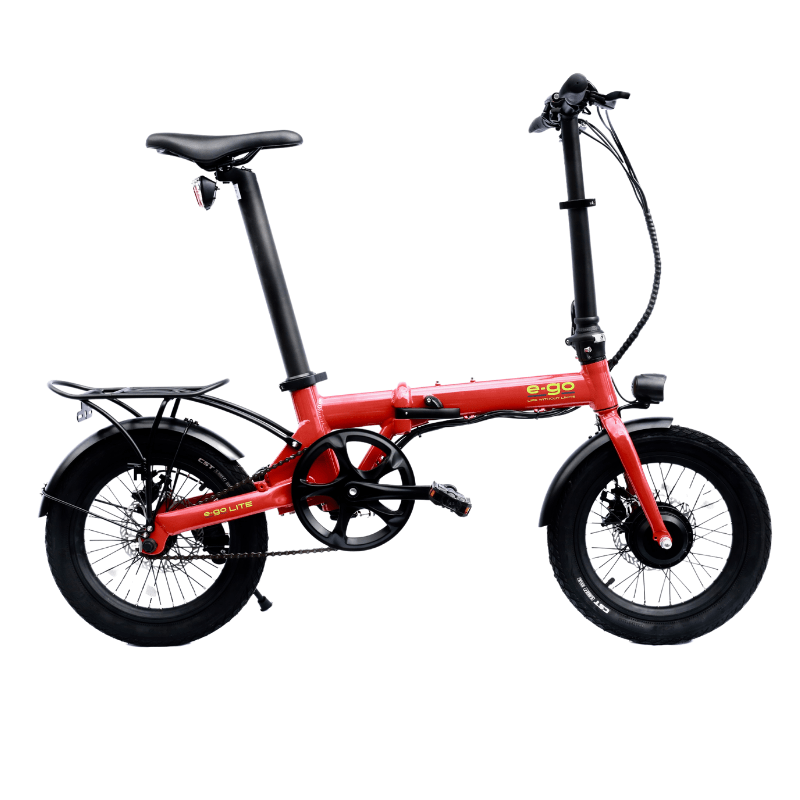 E-Go Lite Electric Folding 250W Bike w/Rear Racks and Storage Bags Bundle SKU EGO-1
