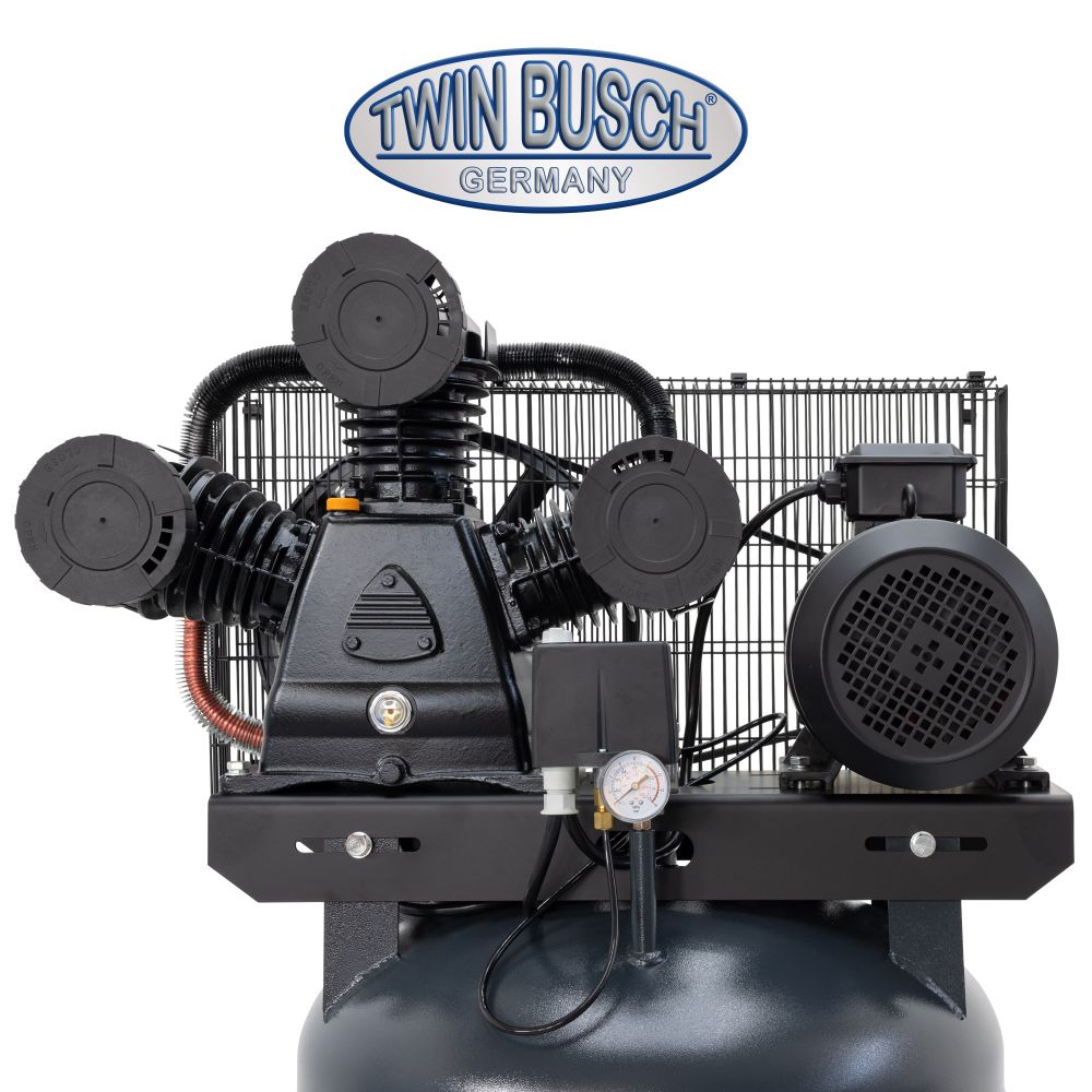 Twin Busch Air Compressor 250 Litre 5.5kW 400V TWKS-250-10/3 view 2