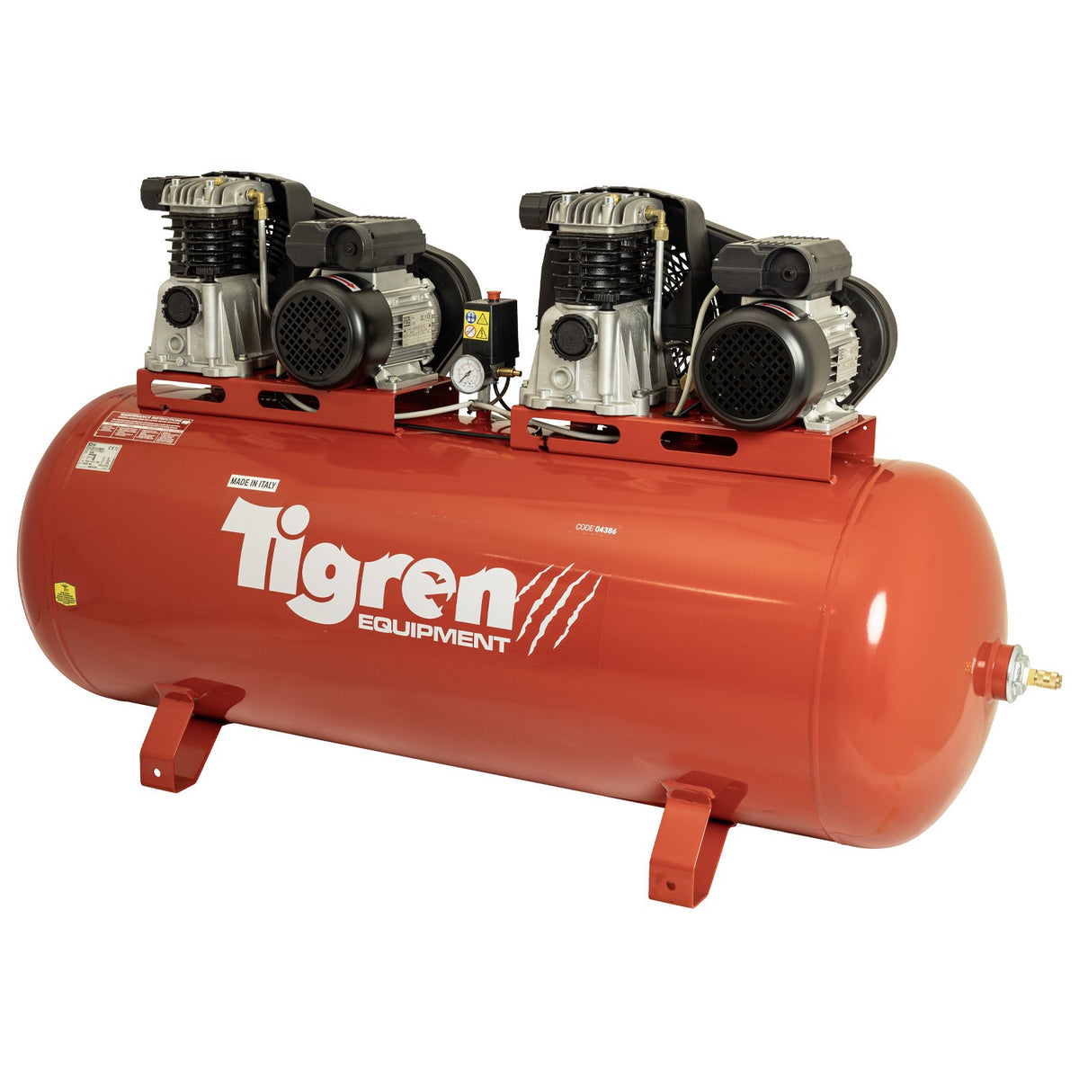 TIGREN 270ltr Tandem Belt-Driven Compressor view 3