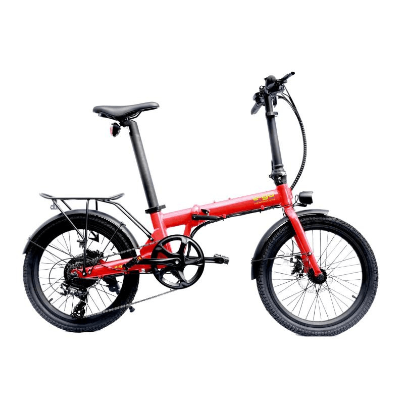 E-Go Lite+ Electric Folding Bike w/Rear Racks and Storage Bags Bundle 250W SKU EGO-2