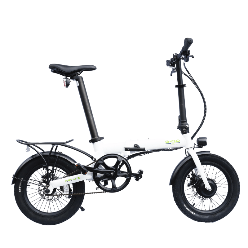 E-Go Lite Electric Folding 250W Bike w/Rear Racks and Storage Bags Bundle SKU EGO-1