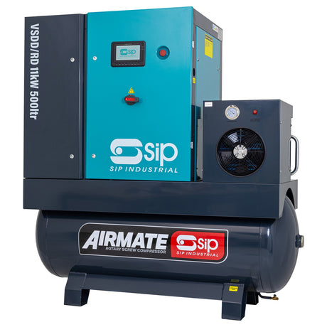 SIP VSDD/RDF 11kW 10bar 500ltr 400v Rotary Screw Compressor with Dryer & Filter view 2