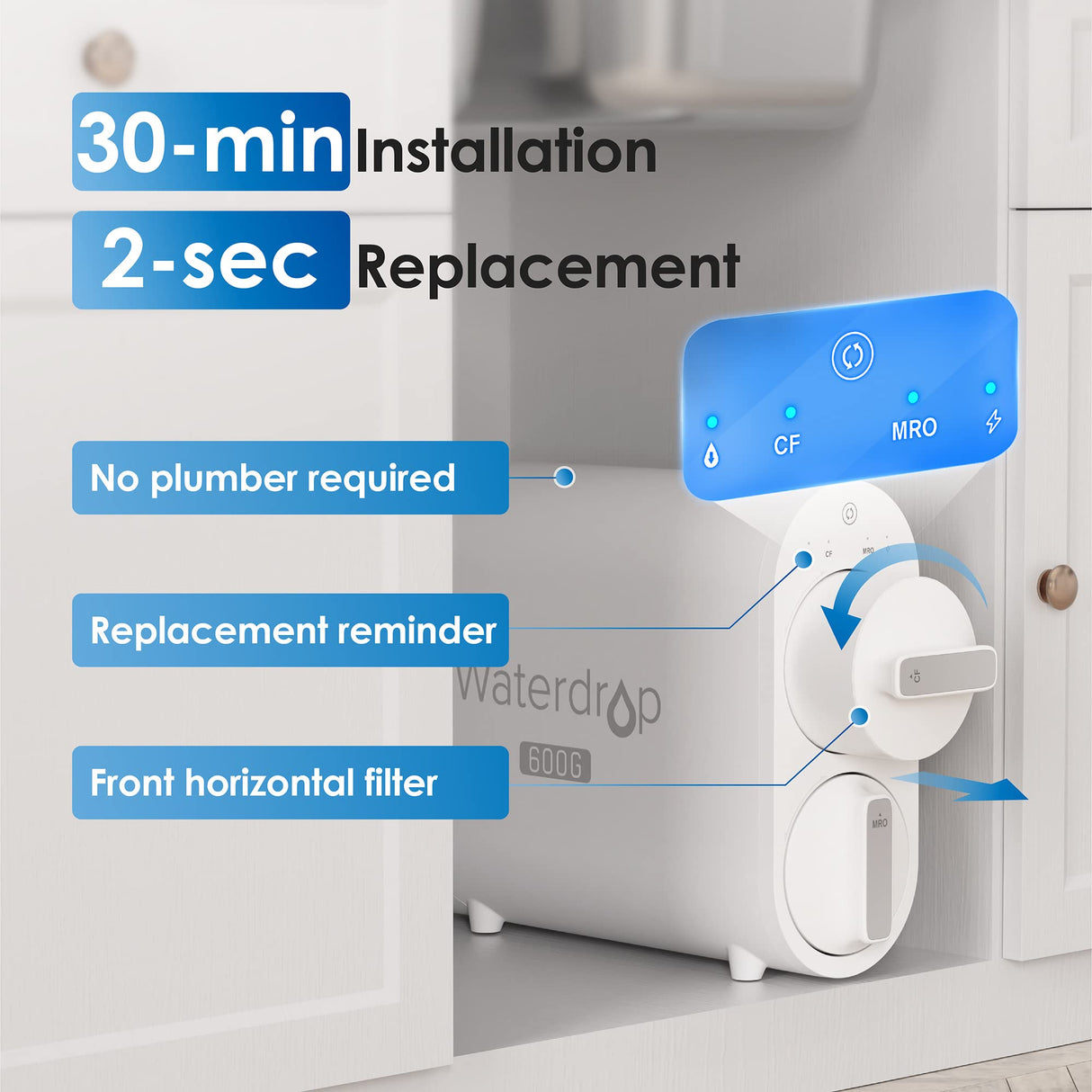Waterdrop Reverse Osmosis Water Filtration System for Home SKU WD-G2P600-W
