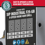 SIP Industrial F25-GB 8-Speed 900w 400v Floor Pillar Drill view 2