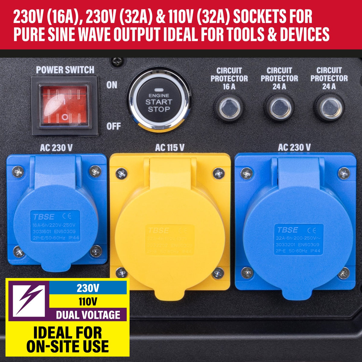 SIP MEDUSA® ISG5800 5.8kW Dual Voltage Digital Inverter Generator view 2
