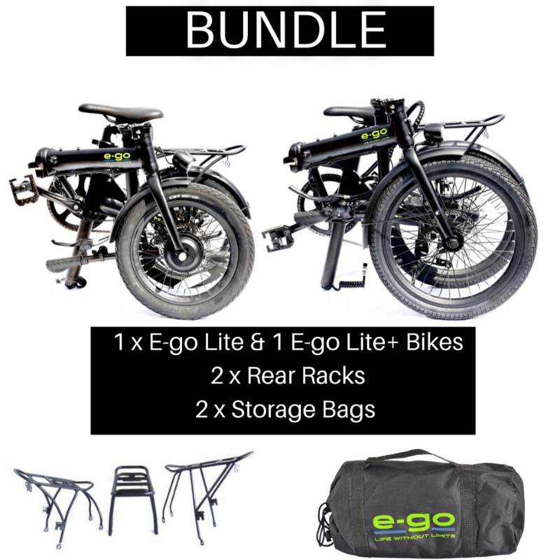 E-Go Lite & Lite+ Electric Folding Bike w/Rear Racks Bundle 250W SKU EGO-6