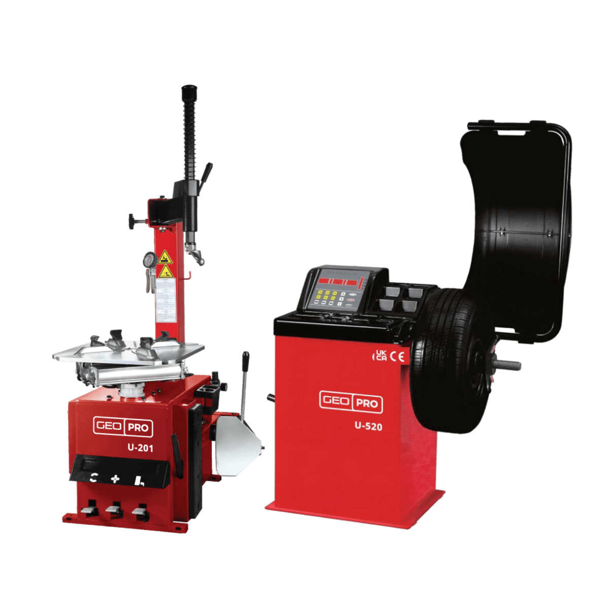 GEO U 201 Semi Automatic Tyre Machine and PRO U520 Semi Automatic Wheel Balancer Combos SKU GEO003 & GEO008