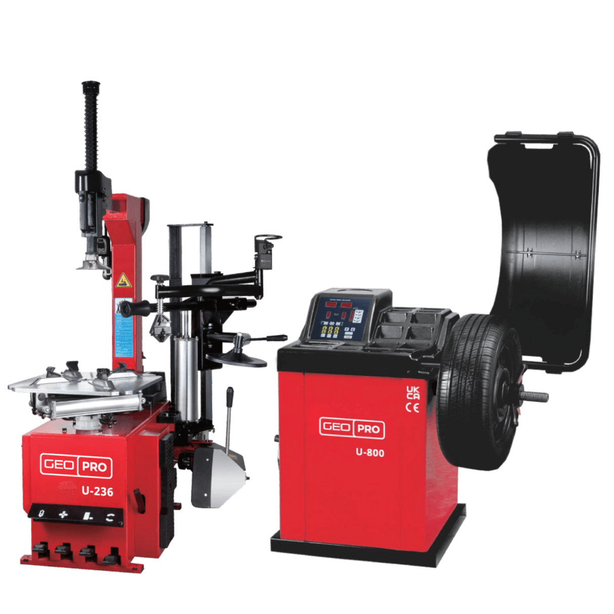 GEO U236 Automatic Tyre Machine, PRO U800 Semi Automatic Wheel Balancer Combos, GEO213.GEO277