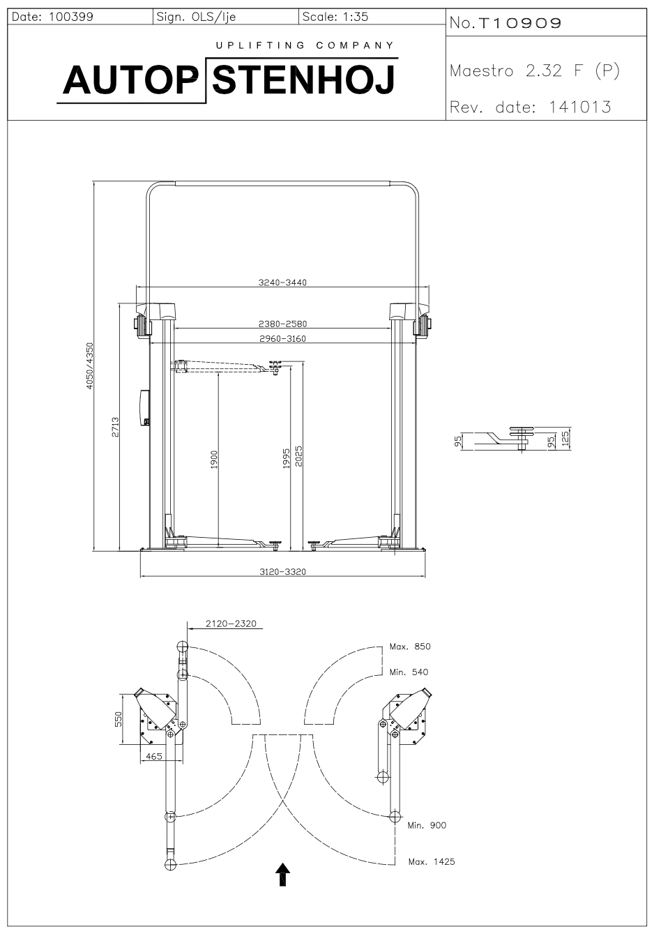 Stenhoj Maestro 2.32F 2 Post Lift
