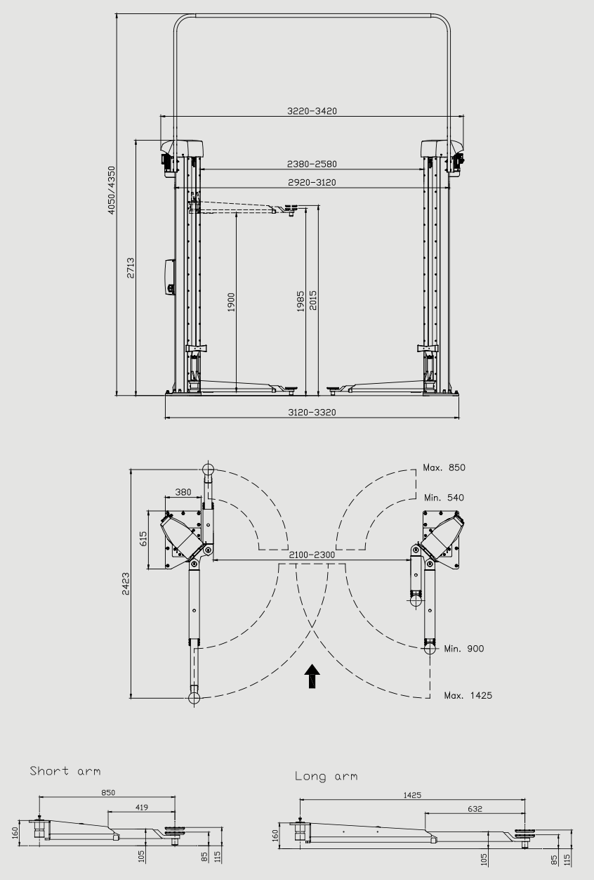 Stenhoj Maestro 2.32F NXT 2 Post Lift Premium Construction