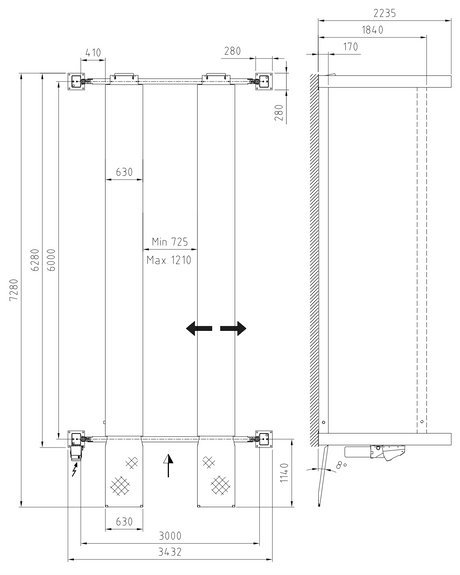 Stenhoj Major 6230 4 Post Lift, Electro-Hydraulic w/ 6000mm Platforms 6230-60S