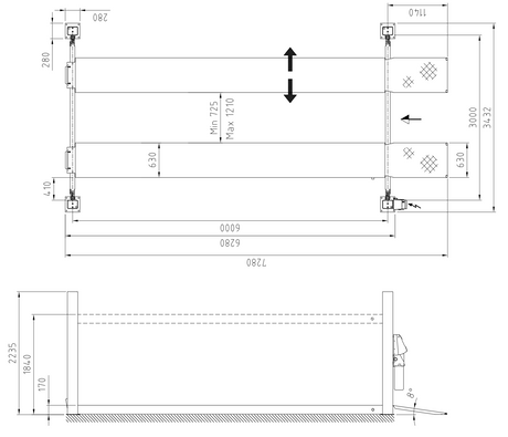 Stenhoj Major 7230 4 Post Service Lift w/ 6000mm Platforms 7230-60S