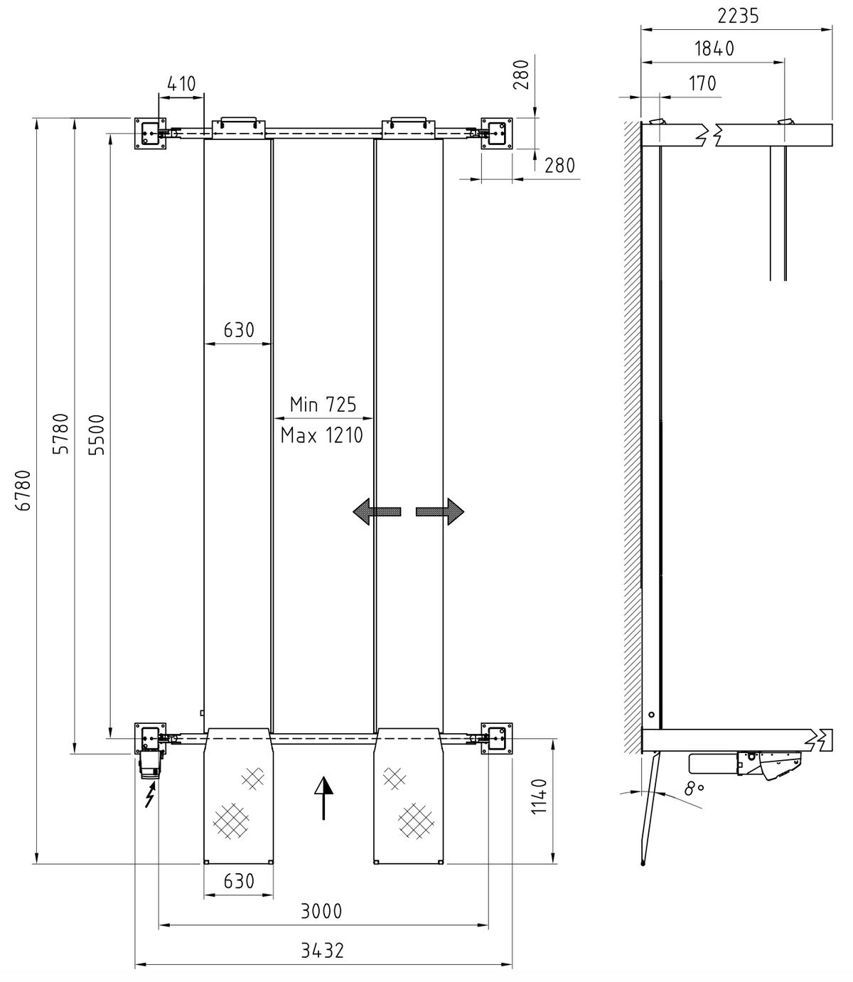 Stenhoj Major 5230 4 Post Lift 5230-55S, For Car & Van Workshops