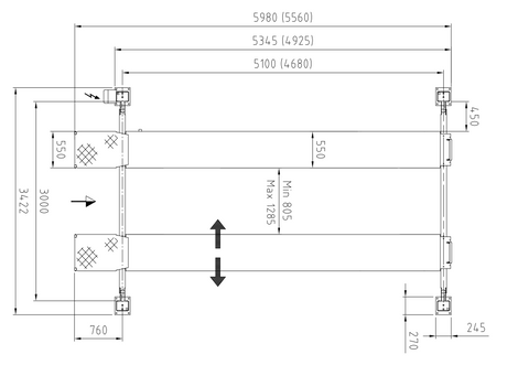 Stenhoj Major 5230 4 Post Lift 5230-55S, For Car & Van Workshops