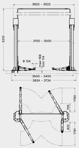 Ravaglioli Baseless 2 Post Lift w/ TEq-Link Connectivity KPX55LIKTA