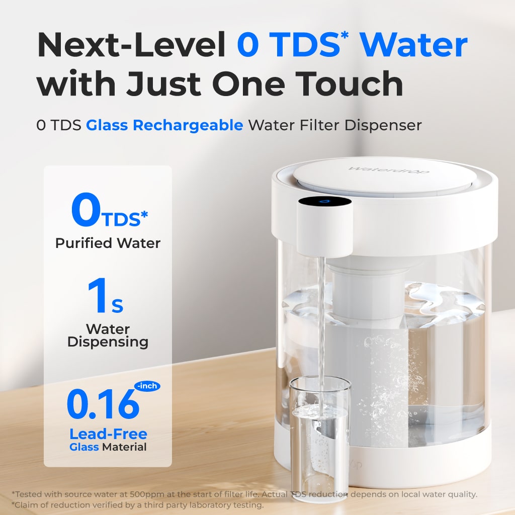 Waterdrop Lead-Free Glass Water Filter Dispenser SKU WD-ED10TW