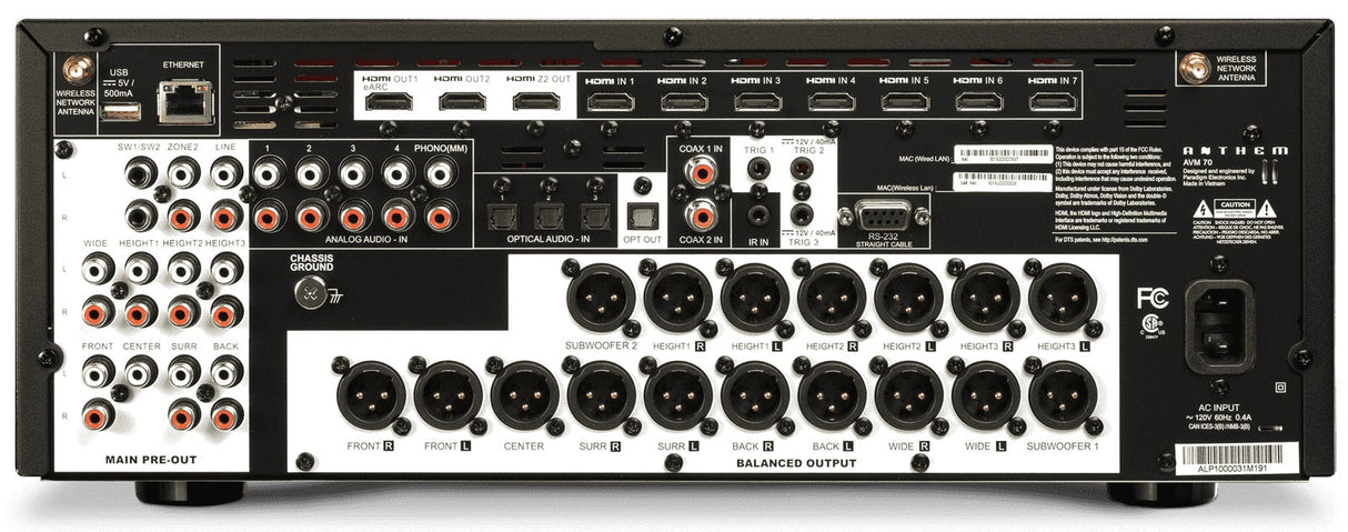 Anthem AVM 70 Home Cinema Processor SKU 1417000027