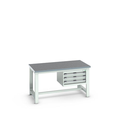 Bott Cubio Framework Bench (Lino) with 3 Drawer Cabinet, 1500x900x840mm, light grey