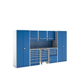 Bott Cubio Modular Workshop with 5x Cupboards, 3x Cabinets, 3550x565x2000mm, gentian blue