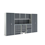 Bott Cubio Modular Workshop with 5x Cupboards, 3x Cabinets, 3550x565x2000mm, anthracite grey