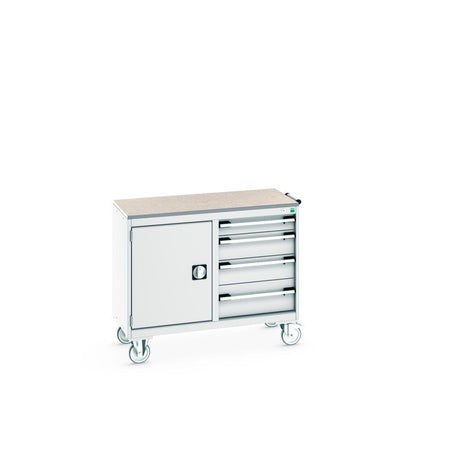 Bott Cubio Maintenance Trolley (Lino) 525/525 with Cupboard / 4 Drawers, 1050x525x890mm, light grey