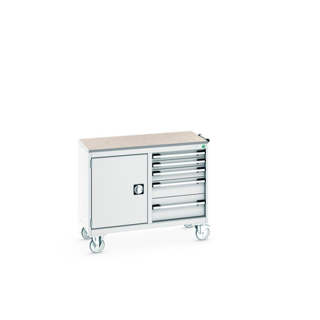 Bott Cubio Maintenance Trolley (Lino) 525/525 with Cupboard / 5 Drawers, 1050x525x890mm, light grey