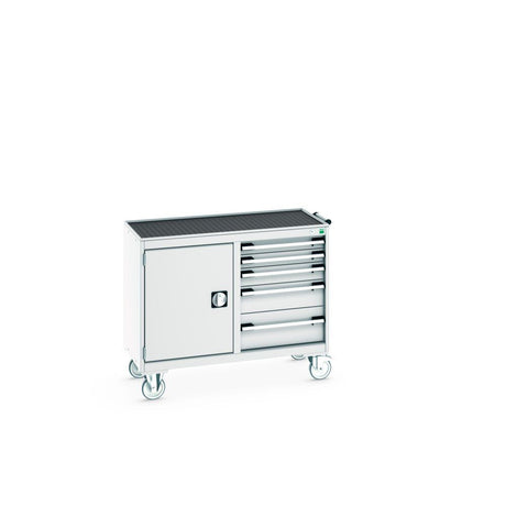 Bott Cubio Maintenance Trolley (Top Tray) 525/525 Wide, Cupboard / 5 Drawer, 1050x525x885mm, light grey