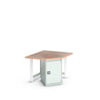 Bott Cubio Pedestal Corner Bench (Multiplex) with Cupboard / 2x Endframes, 1125x1125x840mm, light grey