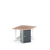 Bott Cubio Pedestal Corner Bench (Multiplex) with Cupboard / 2x Endframes, 1125x1125x840mm, anthracite grey