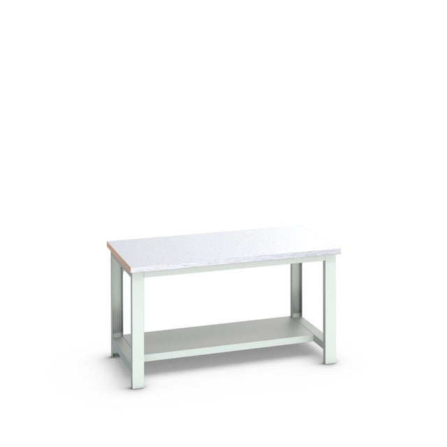Bott Cubio Framework Bench (Steel Clad) with Half Depth Shelf, 1500x900x840mm, light grey