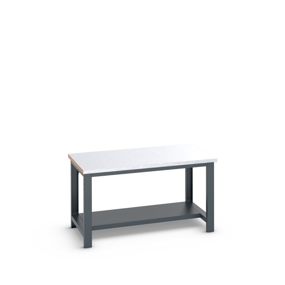 Bott Cubio Framework Bench (Steel Clad) with Half Depth Shelf, 1500x900x840mm, anthracite grey
