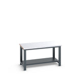Bott Cubio Framework Bench (Steel Clad) with Half Depth Shelf, 1500x900x840mm, anthracite grey