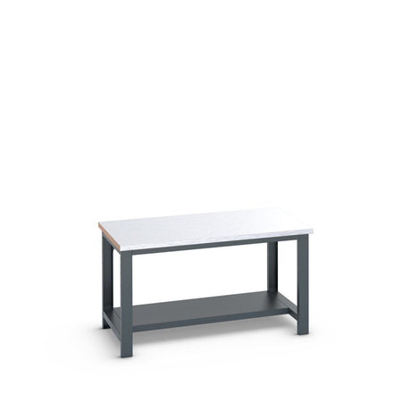 Bott Cubio Framework Bench (Steel Clad) with Half Depth Shelf, 1500x900x840mm, anthracite grey