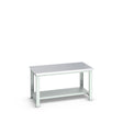 Bott Cubio Framework Bench (Stainless Steel) with Half Depth Shelf, 1500x900x840mm, light grey