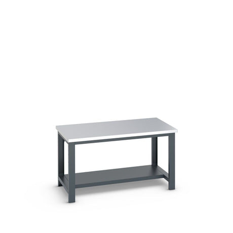 Bott Cubio Framework Bench (Stainless Steel) with Half Depth Shelf, 1500x900x840mm, anthracite grey