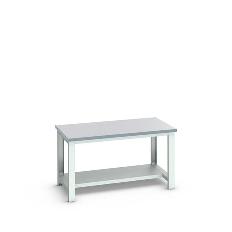 Bott Cubio Framework Bench (ESD Laminate) with Half Depth Shelf, 1500x900x840mm, light grey