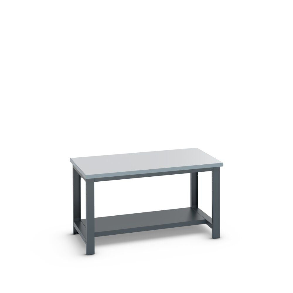 Bott Cubio Framework Bench (ESD Laminate) with Half Depth Shelf, 1500x900x840mm, anthracite grey