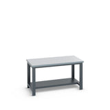 Bott Cubio Framework Bench (ESD Laminate) with Half Depth Shelf, 1500x900x840mm, anthracite grey