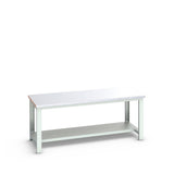 Bott Cubio Framework Bench (Steel Clad) with Half Depth Shelf, 2000x900x840mm, light grey