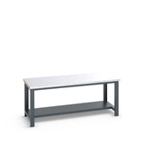 Bott Cubio Framework Bench (Steel Clad) with Half Depth Shelf, 2000x900x840mm, anthracite grey
