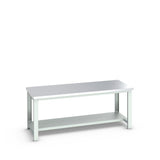 Bott Cubio Framework Bench (Stainless Steel) with Half Depth Shelf, 2000x900x840mm, light grey