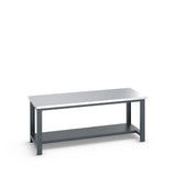 Bott Cubio Framework Bench (Stainless Steel) with Half Depth Shelf, 2000x900x840mm, anthracite grey