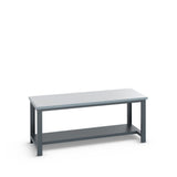 Bott Cubio Framework Bench (ESD Laminate) with Half Depth Shelf, 2000x900x840mm, anthracite grey