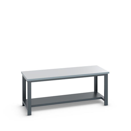 Bott Cubio Framework Bench (ESD Laminate) with Half Depth Shelf, 2000x900x840mm, anthracite grey