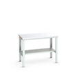 Bott Cubio Framework Bench (Steel Clad) with Half Depth Shelf, 1500x900x740-1140mm, light grey