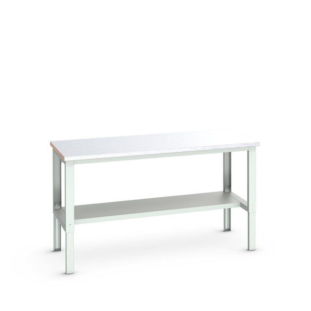 Bott Cubio Framework Bench (Steel Clad) with Half Depth Shelf, 2000x900x740-1140mm, light grey
